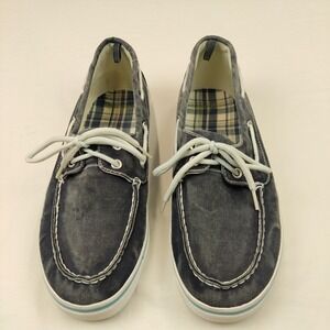 Faded glory mens blue canvas boat shoes size 12